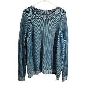 Lands’end Drifter Knit Blue Sweater